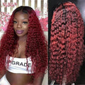 Lumiere 1B/99J Ombre Kinky Curly 4x4/5x5/13x4 Lace Closure/Frontal 150%/180% Density Wigs For Women Pre Plucked