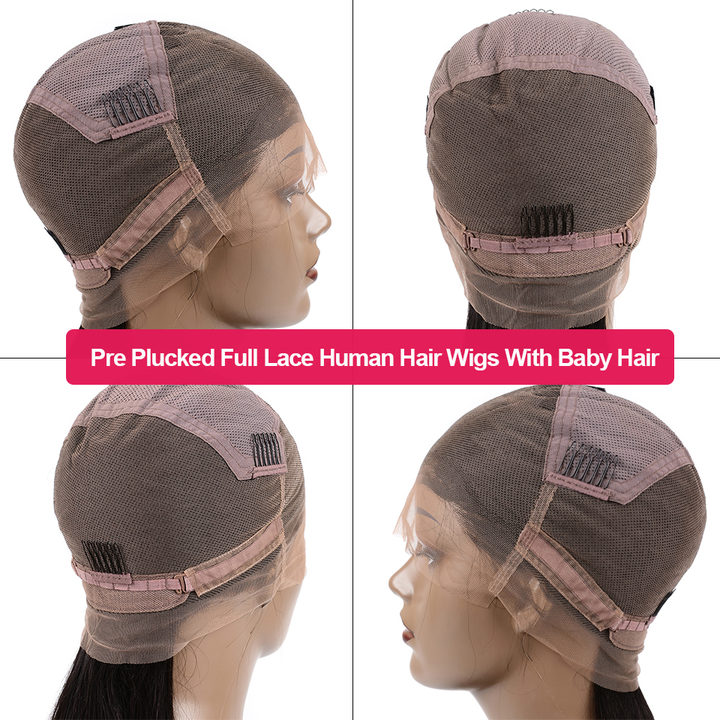 Perruques de cheveux humains en dentelle pleine vague de corps Lumiere avec des cheveux de bébé 