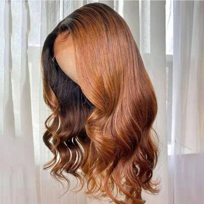 Lumiere 1B/30 Ombre Body Wave 4x4/5x5/13x4 Lace Closure/Frontal 150%/180% Density Wigs For Women Pre Plucked