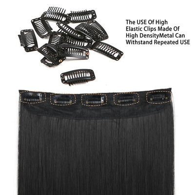 Chocolate Straight 5 Clips en 1 Pièce Extensions de Cheveux Humains 