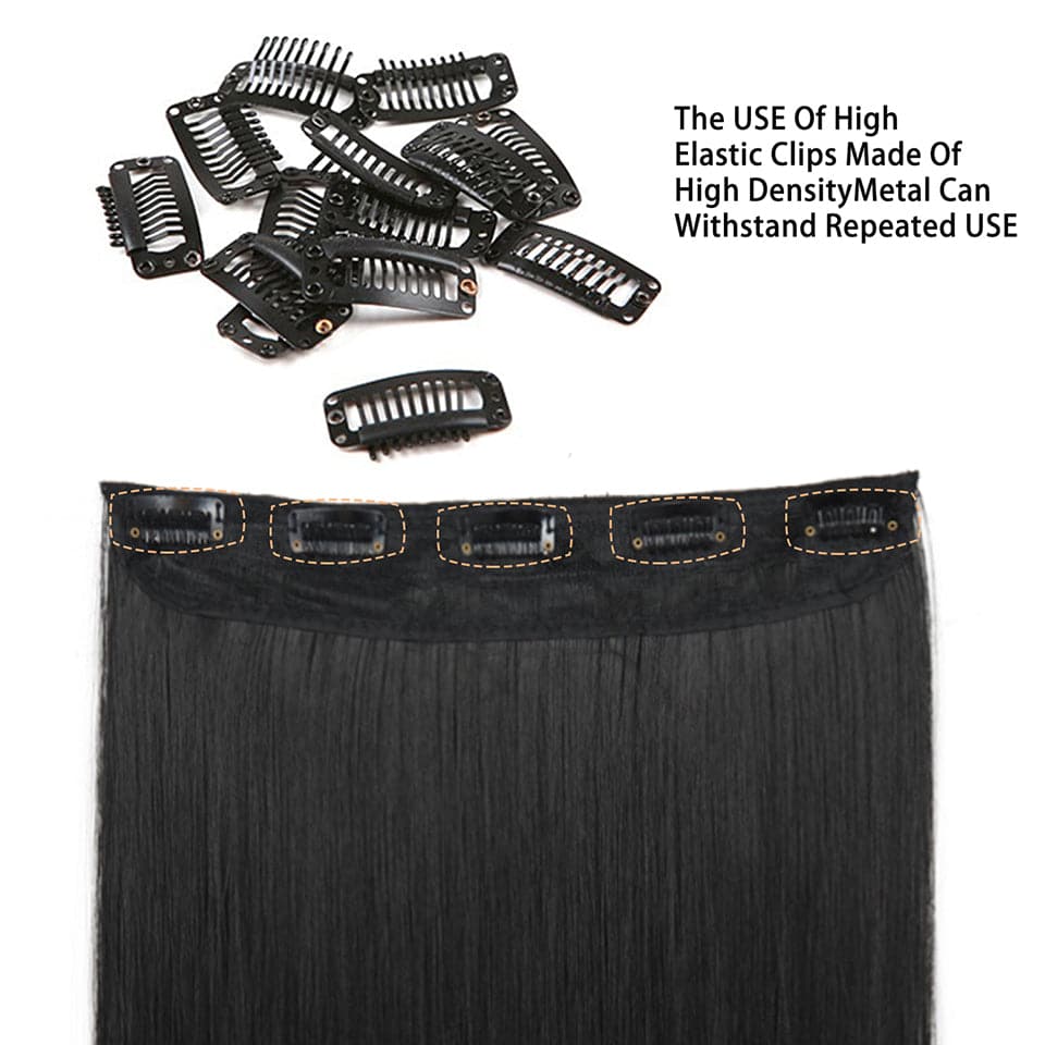 Straight One Piece 5 Clips One Set Clips in For Women Human Hair Extension