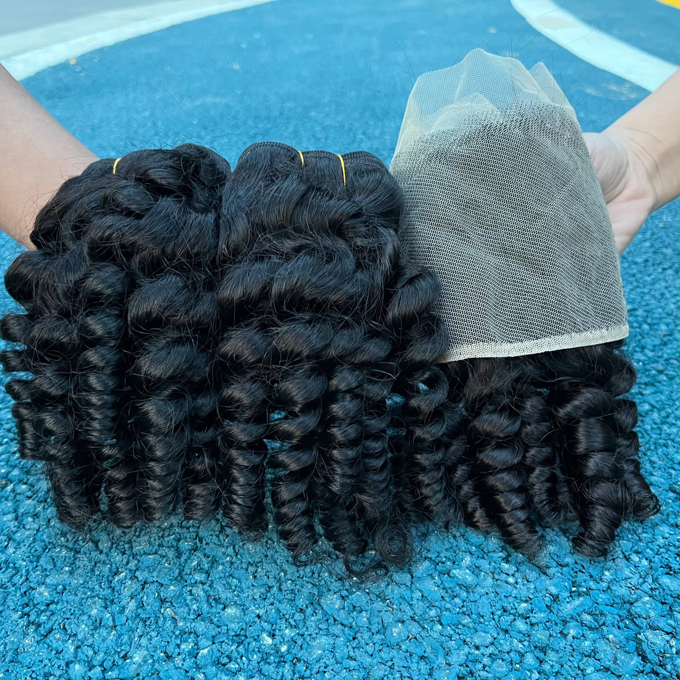 Lumiere Hair Finger Roll  3 Bundles with 13x4 HD Lace Frontal 3+1 PCS Bulk Deal Virgin Hair Extensions