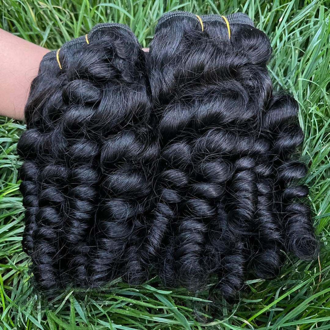 Lumiere Hair 10A Rolo de Dedo 3 Pacotes Extensões de Cabelo Humano Cor Natural Cabelos Longos 