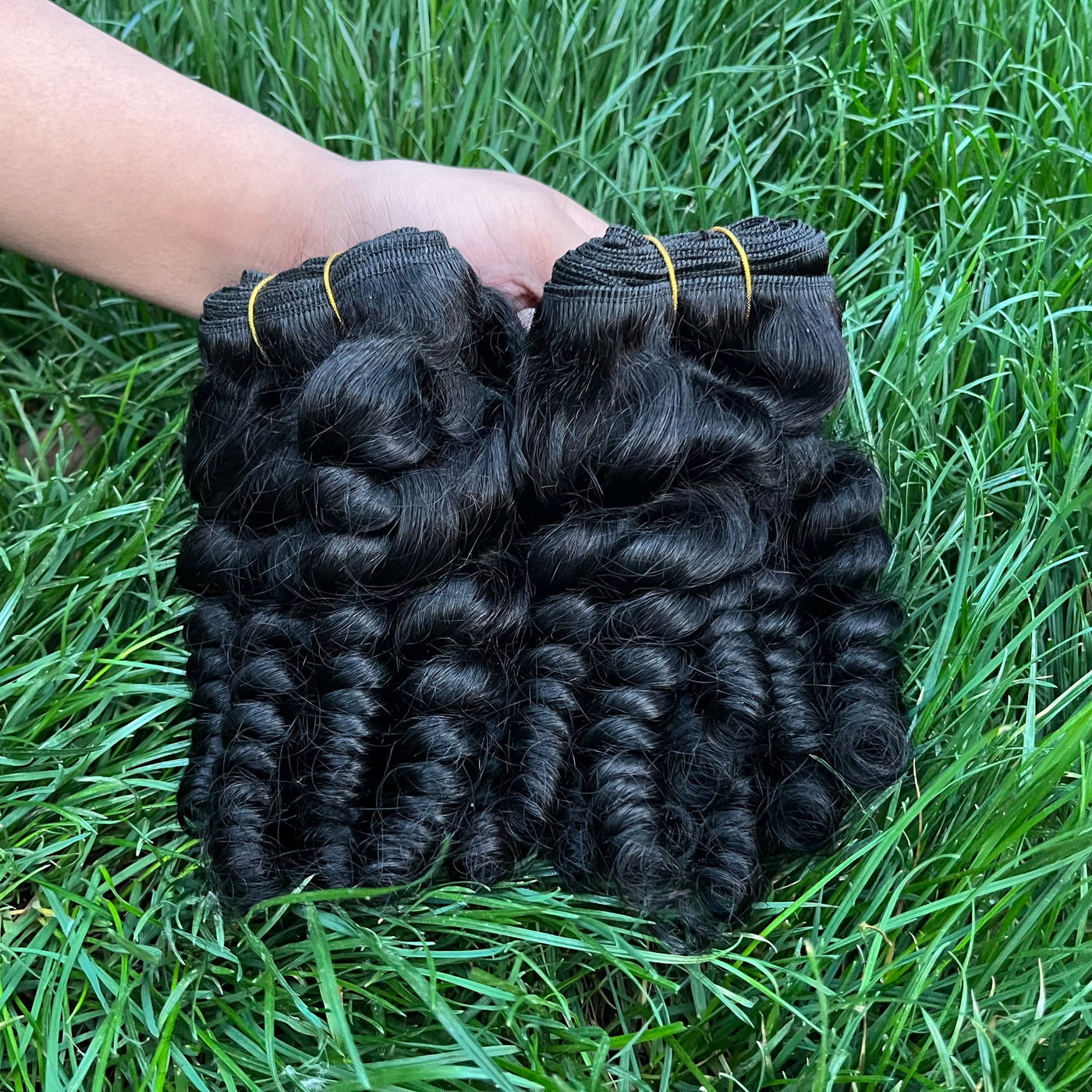 Lumiere Hair 10A Finger Roll 3 Bundles Human Hair Extensions Natural Color Long Hair