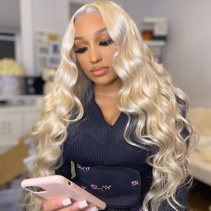 613 Blonde Lace Front Wig Human Hair 4x4 Body Wave Lace Front Wigs Human Hair Pre Plucked with Baby Hair 150% Density 26 inch