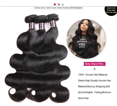 (B1) Brazilian Body Wave 3 Bundles With 13x4 Lace Frontal Human Hair