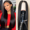 Straight Lace Frontal Human Hair Wigs Pre Plucked with baby hair