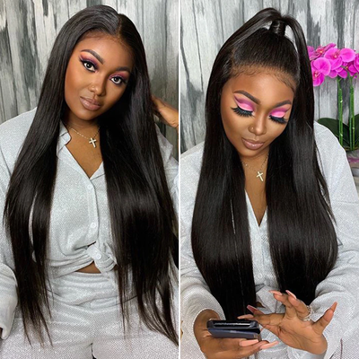 Straight 3 Bundles With 13x4 Lace Frontal / 4X4 Lace Closure 100% Human Hair