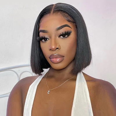 Wear & Go Straight 13x4 HD Glueless Bob Wig 180% Density Short Bob Human Hair Wigs