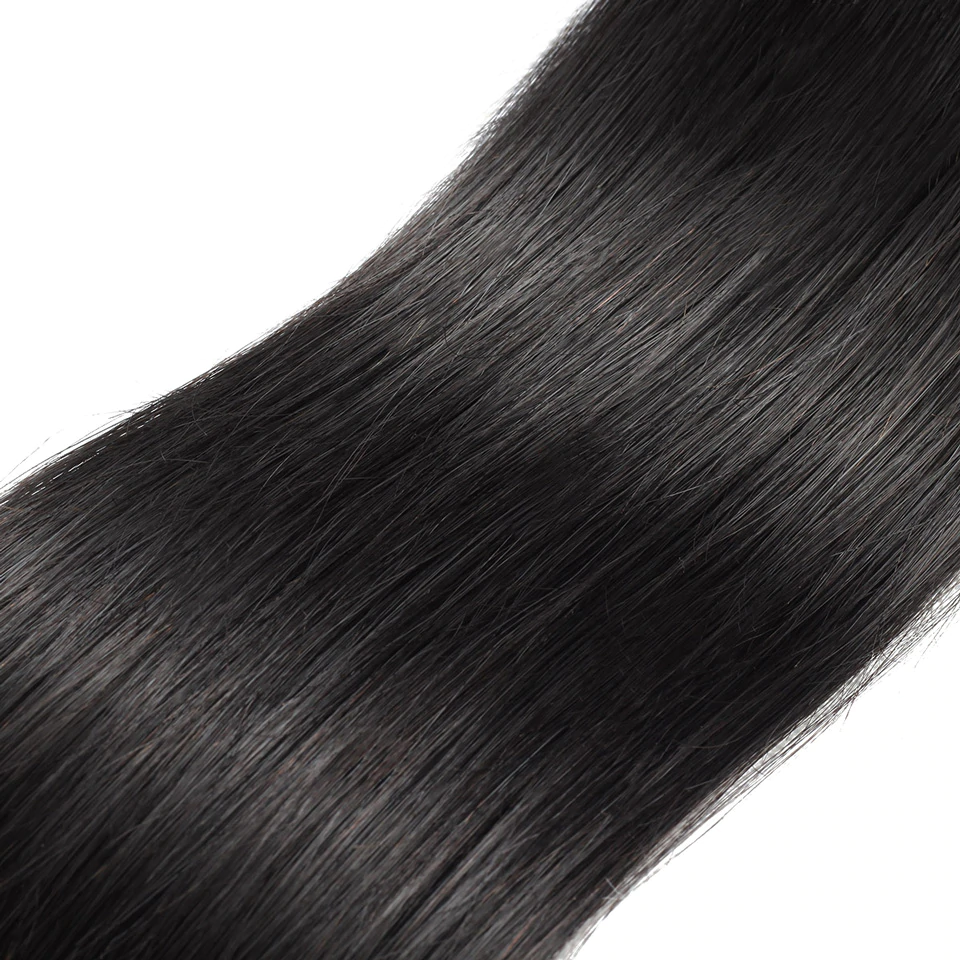 28 30 40 Inch Straight Hair 4 Bundles With 4x4 Lace Closure Remy Brazilian 100% Human Hair Weave