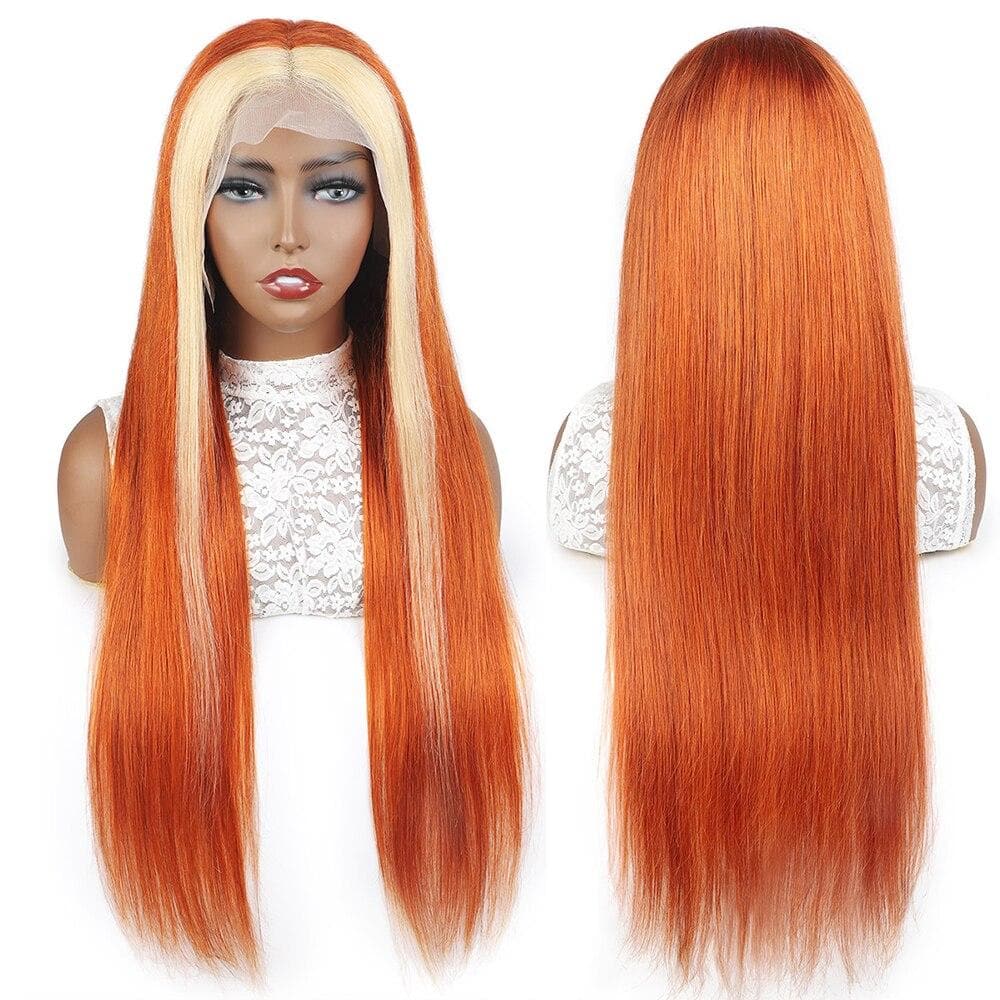 Ginger with 613 Blonde Straight Lace Front Human Hair Wigs For Women