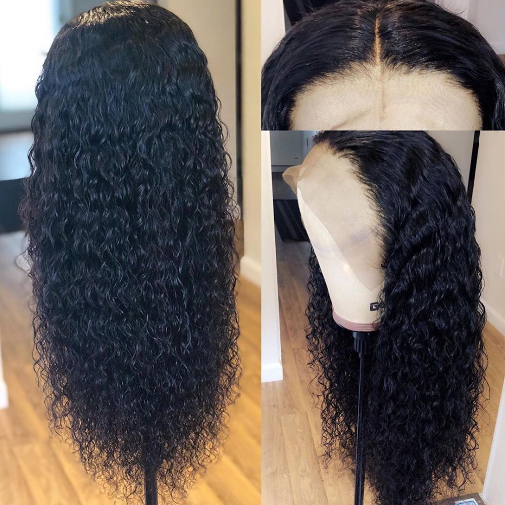 Deep Wave Lace Closure / Frontal Wear &amp; Go Glueless Wig Virgin Human Hair 