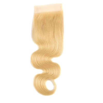 One Piece Blonde Color 613 Body Wave Hair 4*4 Closure Virgin Human Hair