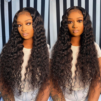 Deep Wave Pre-Plucked Realistic Glueless Human Hair Full Lace Wigs