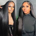 Lumiere High Quality Straight 13x4 Frontal Transparent Lace Wig Natural Hairline