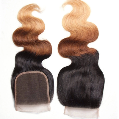 lumiere Malaysian Ombre Body Wave 3 Bundles with 4X4 Closure Human Hair Free Shipping