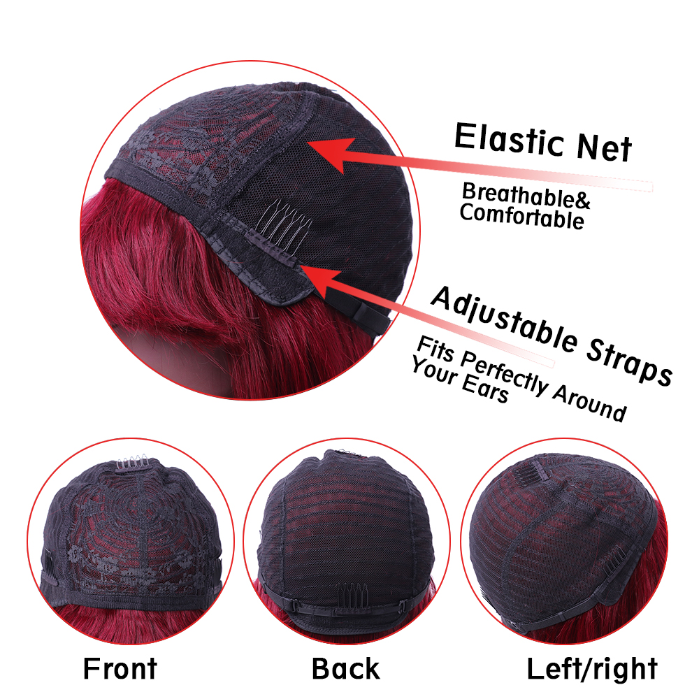 99J Body Wave Full Machine Made None Lace Front Wigs With Bangs