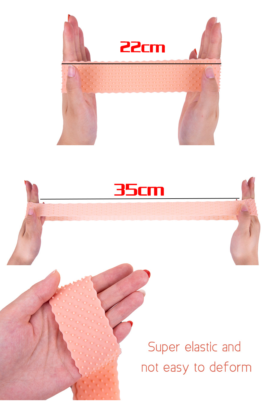 Adjustable Silicone Headband Velvet For Lace Frontal Wigs 22cm High Elasticity Rubber