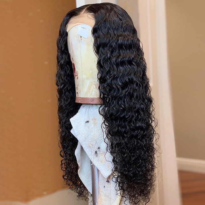Lumiere Kinky Curly Curly Pré-arrancado realista cabelo humano sem cola perucas de renda completa 