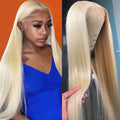 613 Straight 13x4 Lace Front Wigs 150% 180% Density Brazilian Blonde Transparent Lace