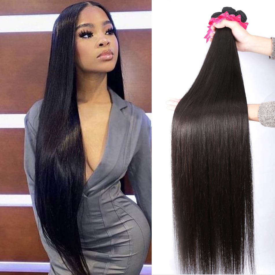 lumiere 3 Bundles Indian Straight Virgin Human Hair Extension 8-40 inches - Lumiere hair