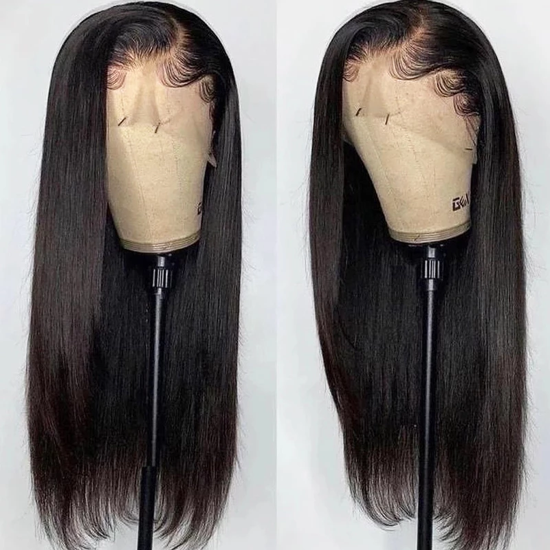 Straight 13x5x2 L-Part Transparent Lace Human Hair Wig Side Part For Women