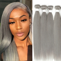 Silver Straight 4 Bundles Brazilian 100% Human Hair For Women