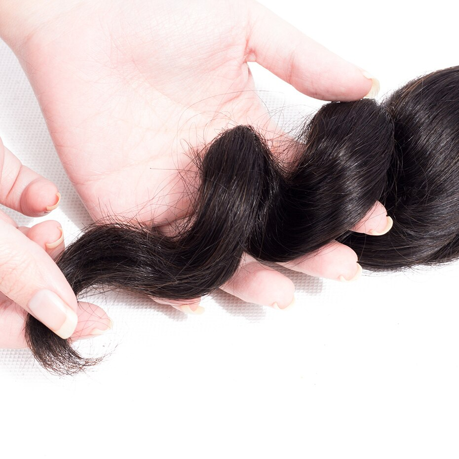 Loose Wave cabelo humano brasileiro trançado 4 feixes com fechamento 4x4 extensão de cabelo Remy 