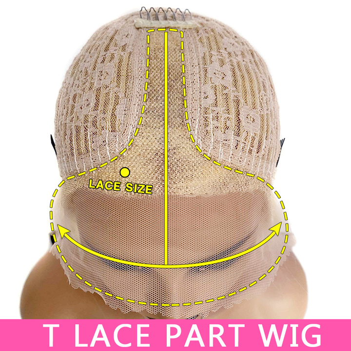 Glueless T Part Wig 613 Blonde Body Wave Perruques en dentelle pré-plumées avec des cheveux de bébé 