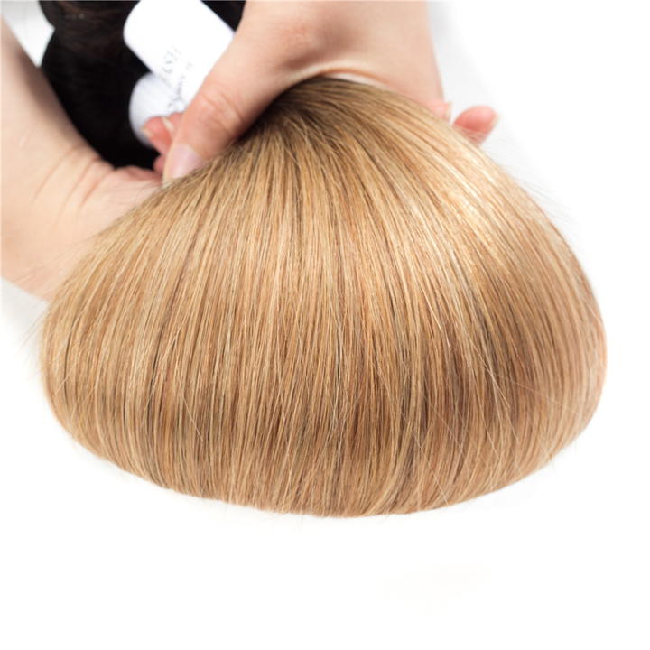 lumiere 1B/27 Ombre Cheveux Raides 4 Bundles 100% Vierge Extension de Cheveux Humains 