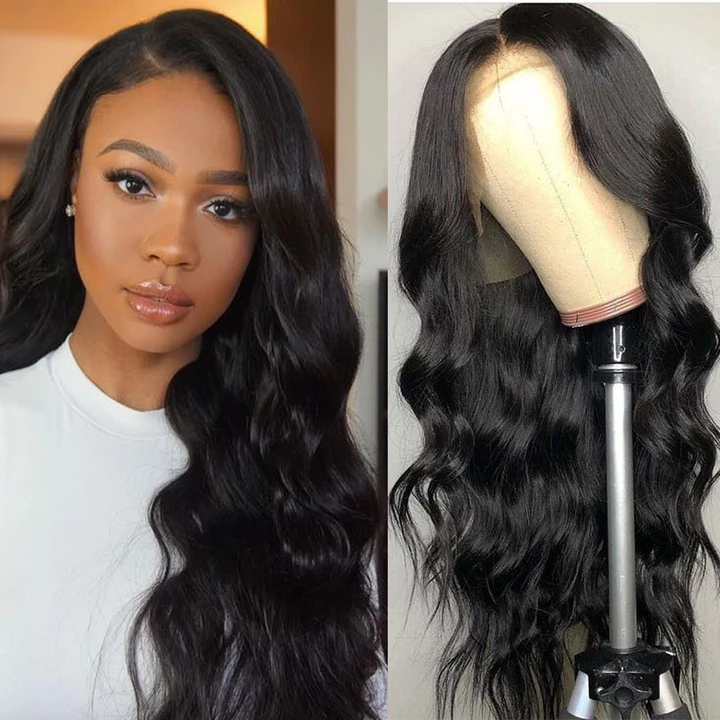 Body Wave Lace Frontal / Lace Closure 150% Density luxury Human Hair Wig With Baby Hair