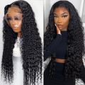 Luxury Deep Wave Lace Closure / Frontal Wigs Virgin Human Hair