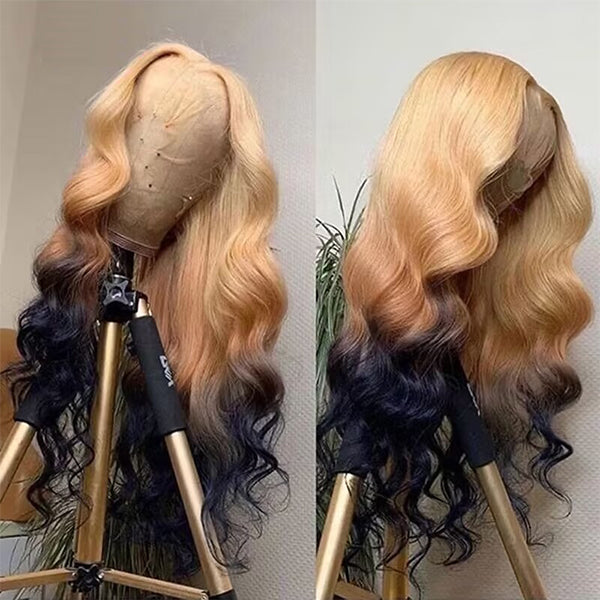 613 Ombre Blonde Body Wave Lace Front Peruca Transparente Colorida Peruca de Cabelo Humano Peruca de Cabelo Virgem Brasileiro para Mulheres Negras Peruca 