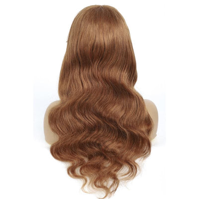 #30 Body Wave Full Machine Made None Lace wig With Bangs Virgin Human Hair Wigs