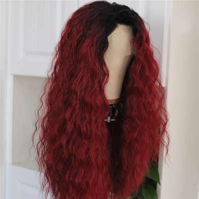 Lumiere 1B/BURG Ombre Kinky Curly 4x4/5x5/13x4 Lace Closure/Frontal 150%/180% Density Wigs For Women Pre Plucked