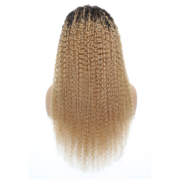 Lumiere 1B/27 Ombre Kinky Curly 4x4/5x5/13x4 Lace Closure/Frontal 150%/180% Density Wigs For Women Pre Plucked