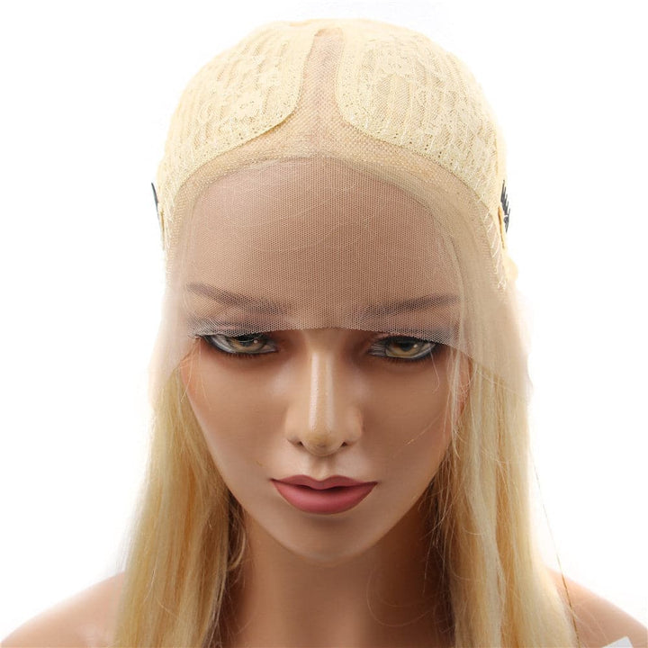Glueless 613 Blonde Straight T Part Lace Wigs Pré plumé avec des cheveux de bébé 