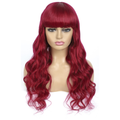 BURG Body Wave Full Machine Made None Lace Front Wigs With Bangs