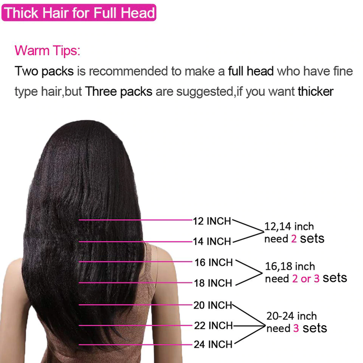 Clip droit Kinky dans les extensions de cheveux humains 8 pièces/ensemble 120G livraison gratuite 