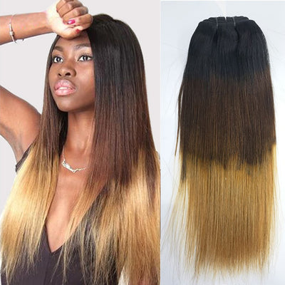 1B/4/27 Straight Human Hair 1Piece With 5Clips Straight Clip in Human Hair Extensions Around Head Hair 100% Human