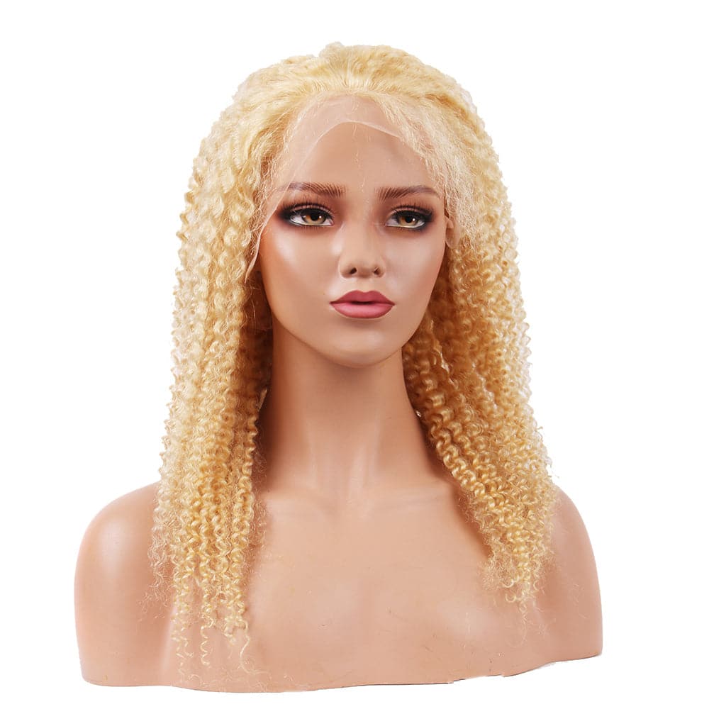 613 Blonde Kinky Curly 13x1x6 T Part Lace Wigs For Black Women