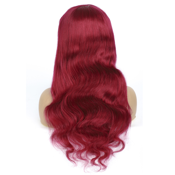 BURG Body Wave Full Machine Made None Lace Front Perruques Avec Frange 