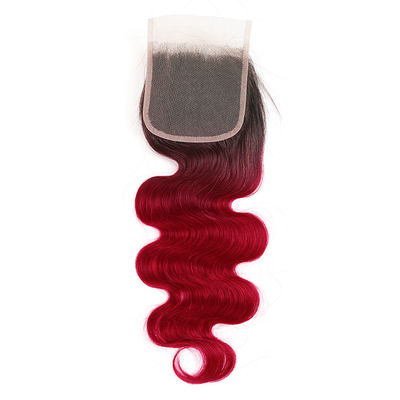 1B/BURG Ombre Body Wave 4 Bundles With 4x4 Lace Closure Pre Colored human hair - Lumiere hair
