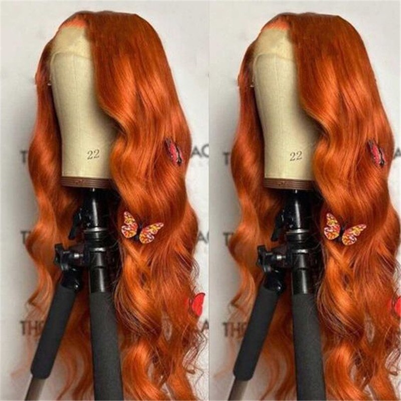 #350 Ginger Body Wave 4x4 5x5 Lace Closure Human Hair Wigs with Baby Hair
