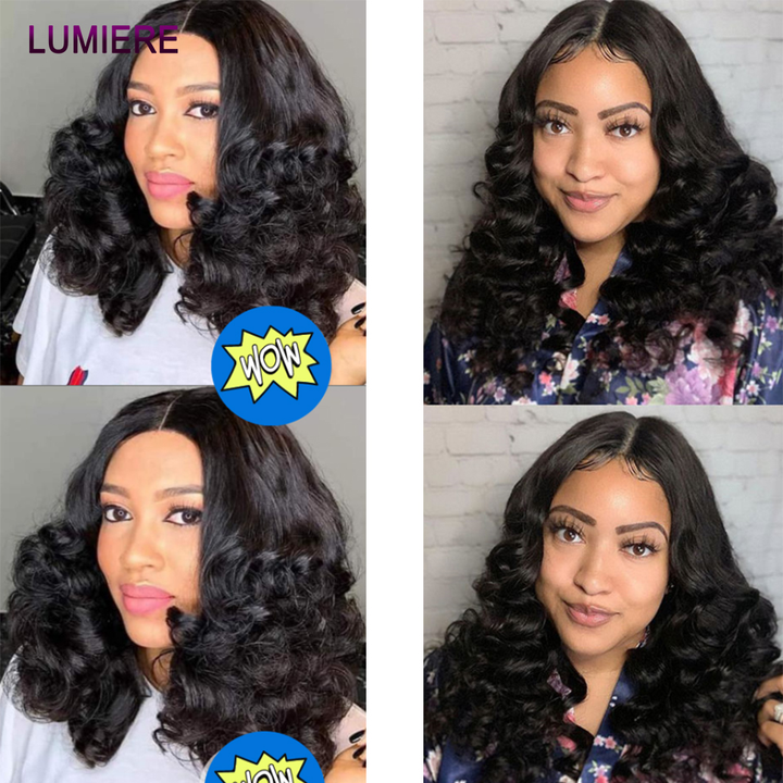 Lumiere Hair Straight Funmi Cheveux Humains 4 Faisceaux avec Fermeture à Lacets 4x4 