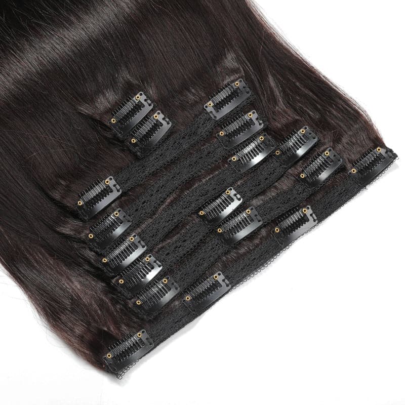 # 2 Clips droits en 8 pièces 120 grammes/ensemble d'extension de cheveux humains pour les femmes noires 