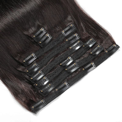 #2 Straight Clips In 8PCS 120 Grams/Set Human Hair Extension For Black Women