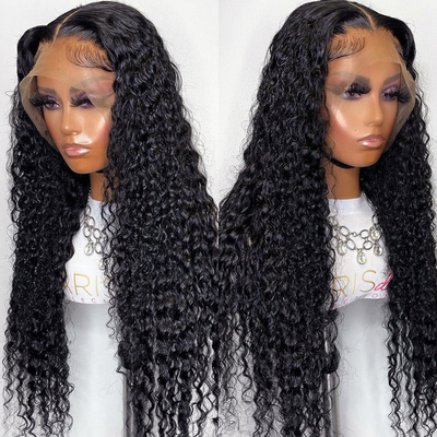Luxury Deep Wave 5x5 Lace closure & 13x4 frontal Wigs Virgin Human Hair transparent HD lace 150% 180% Density - Lumiere hair