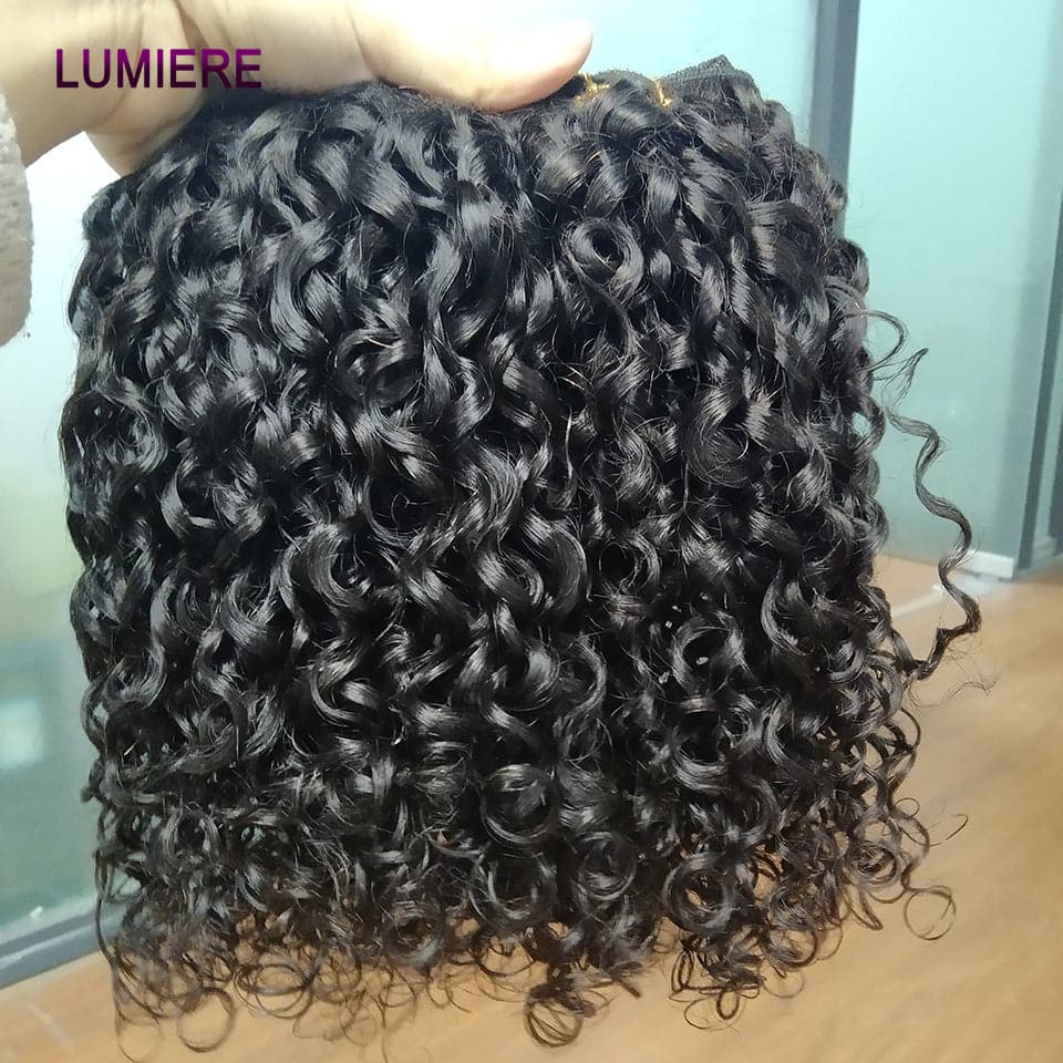 Pixie Curly 3 Bundles avec 4x4 HD Lace Closure Indian Hair Extension 