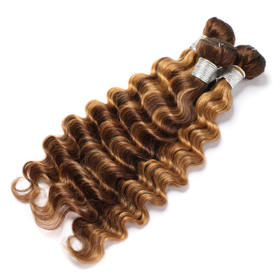 P4/27 Highlight Loose Deep Wave 4 Bundles Brazilian Remy Ombre Hair